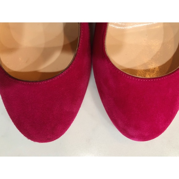 CHRISTIAN LOUBOUTIN Hot Pink “Simple Pump” Suede Heels SZ 36.5 - Picture 8 of 17
